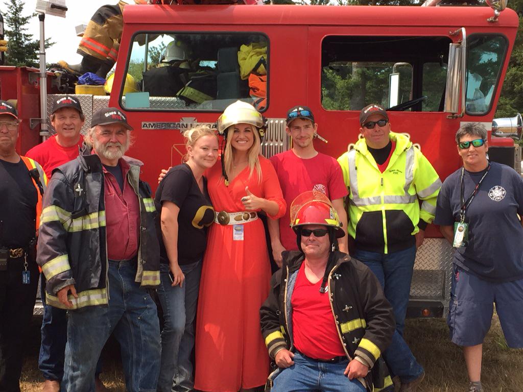 MorganMylesLIVE's tweet photo. Amazing to meet the local firefighters today! Thanks for keeping us all safe! #CBCMF #MMRoadDiaries http://t.co/V0tbZZXVeI
