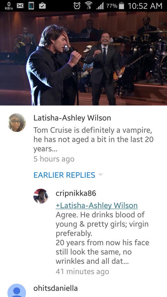 assmeister23's tweet photo. The secret to Tom Cruise's youth http://t.co/5QuYalE1og
