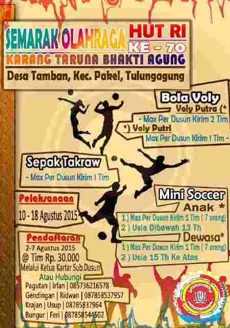 kartar_tamban's tweet photo. Karang Taruna DesaTamban Present :
Semarak Olahraga HUT RI Ke-70 😎 @RADIOMADUFM @InfoTulungagung @seputarTA @Indah_FU http://t.co/N8Xe5CuKfb