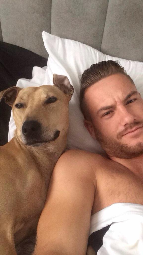 AllSheWrote_X's tweet image. "@NWDogRescue: And how smug is Tedward?! 😂😂😂 He's got his Dad wrapped around his paw!! Xxx http://t.co/9jxDxp1Lo5" #SameExpression!! ❤❤❤