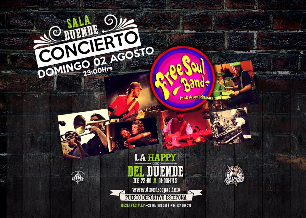 Esta noche desde las 23h "Free Soul Band" en Concierto con entrada libre. El mejor funk y soul con raices malagueñas