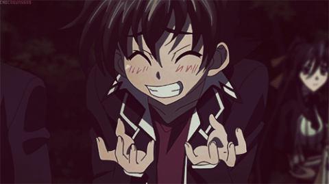 @RedHeadedRias "E-Evening Buchou-Sama....~" can hardly contain himself seeing her strip
