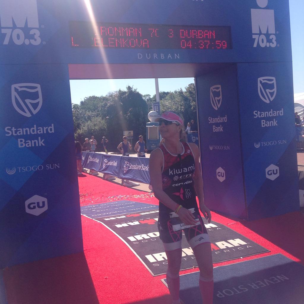 Third place female win belongs to Lucie Reed <a href="/Luciezelenkova/">Lucie Zelenkova</a> #IM703Durban #SBIronman Well Done! 💪👟🚴🎈🏆💦