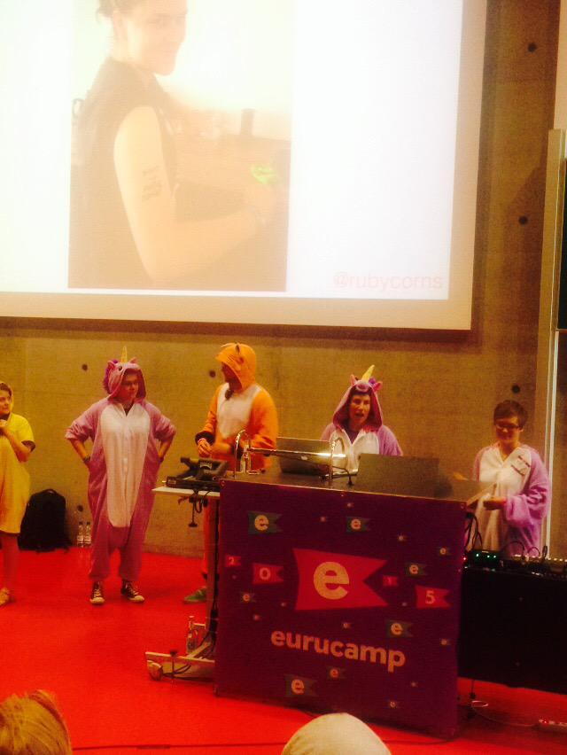 RubyMonstas's tweet photo. Yay, our friends from @rubycorns about studygroups an their app http://t.co/9WwuZ9yNl7 #rubycornsrule #eurucamp http://t.co/EJlForHL2V