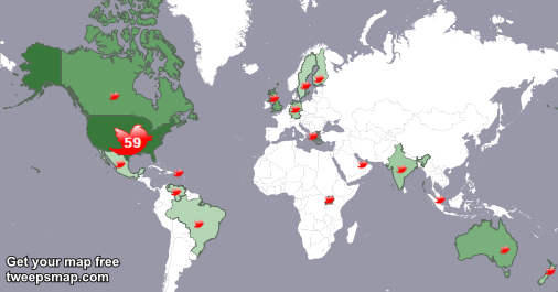 learningalwz's tweet image. My followers live in USA (59%), Canada(10%)... Get your free map too: tweepsmap.com/!learningalwz