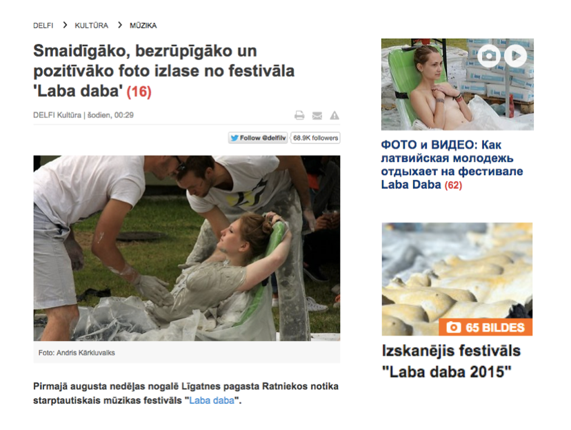 uldisz's tweet photo. Jauki, ka festivālos negājēji jau no portālu pirmlapām var gūt visaptverošu iespaidu par #LabaDaba2015 notiekošo. http://t.co/4EJPXqGn89