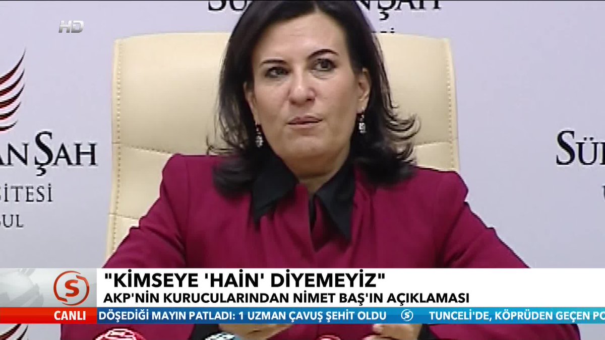 "KİMSEYE 'HAİN' DİYEMEYİZ"
AKP'nin kurucularından Nimet Baş'ın açıklaması