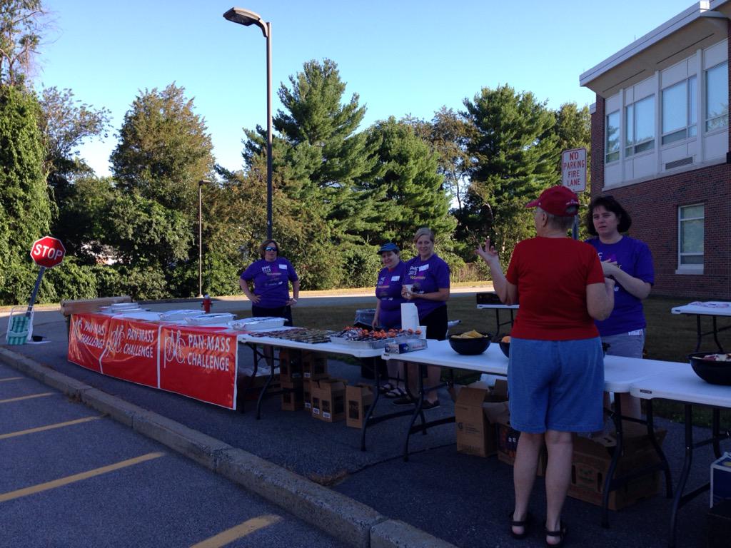 Getting ready to welcome riders @ Medfield #PMC2015