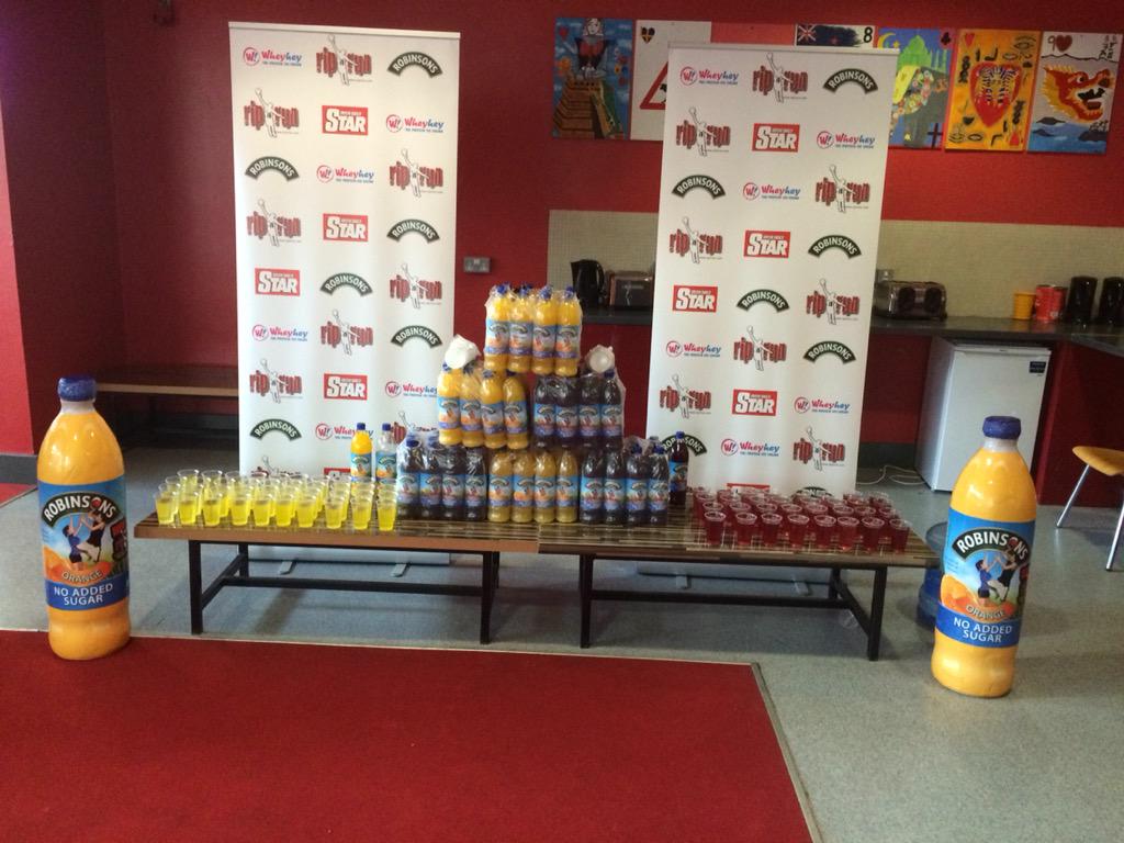 Free delicious Robinsons drinks for our campers as the arrive.