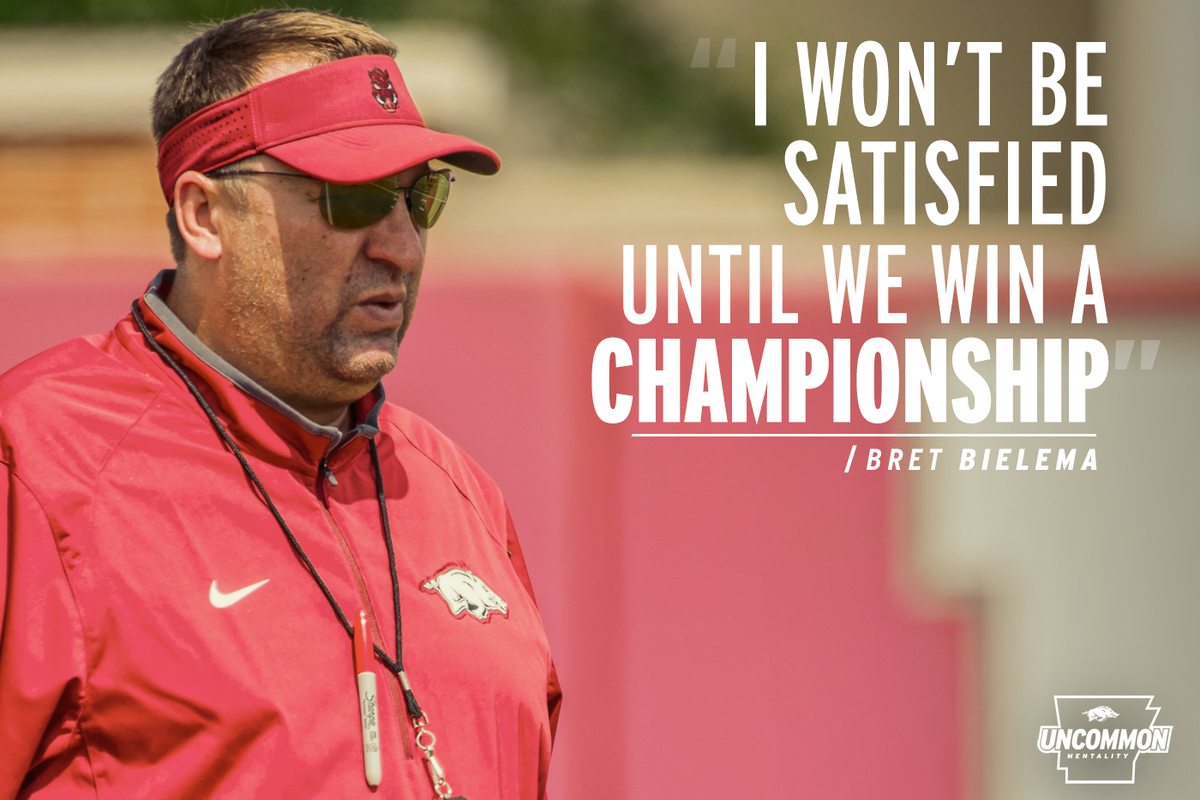 RazorbackFB's tweet photo. "I won’t be satisfied until we win a championship. That’s the ultimate goal."

🎥 http://t.co/Cpf9FalaWq http://t.co/gGryANg9CZ