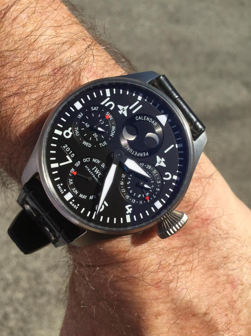 Doesn't get much better than this on a Sunday #IWCBigPilot Perpetual in titanium.