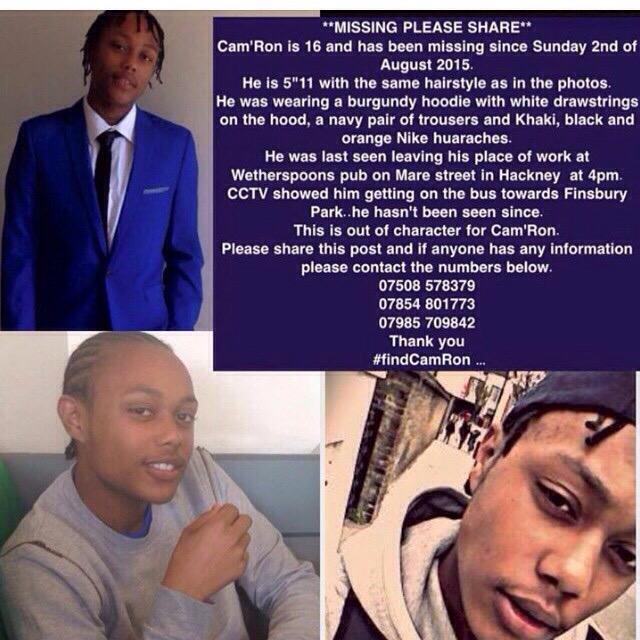 MrsBurin79's tweet photo. It's been 7days since Cam'Ron went missing please help us find him @BBCLondonNews http://t.co/LmzicsIVZ3