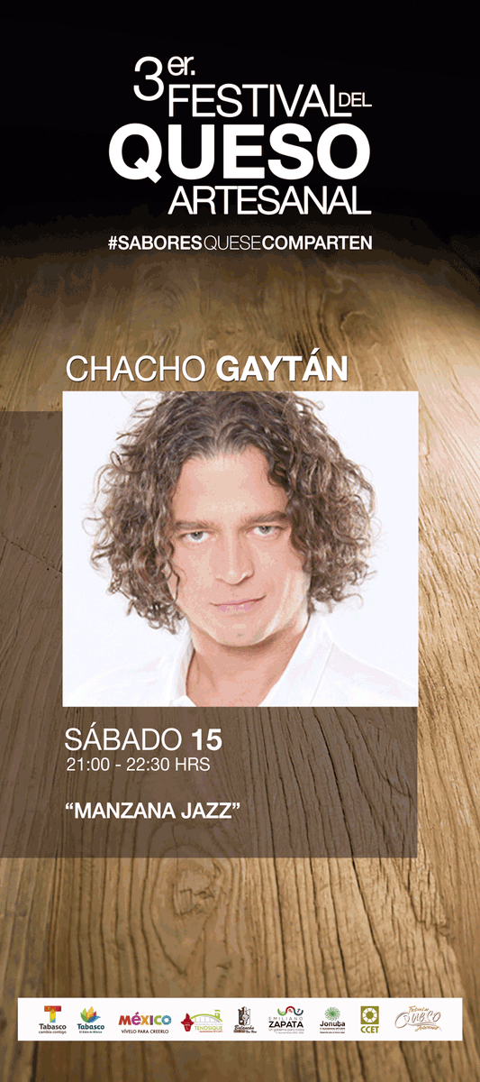 festivalqueso's tweet photo. Manzana Jazz de @ChachoGaytanB una razón para llegar al @festivalqueso sábado15 a las 21hrs #QuesoFan ¡Los esperamos! http://t.co/67VjkI6vVL