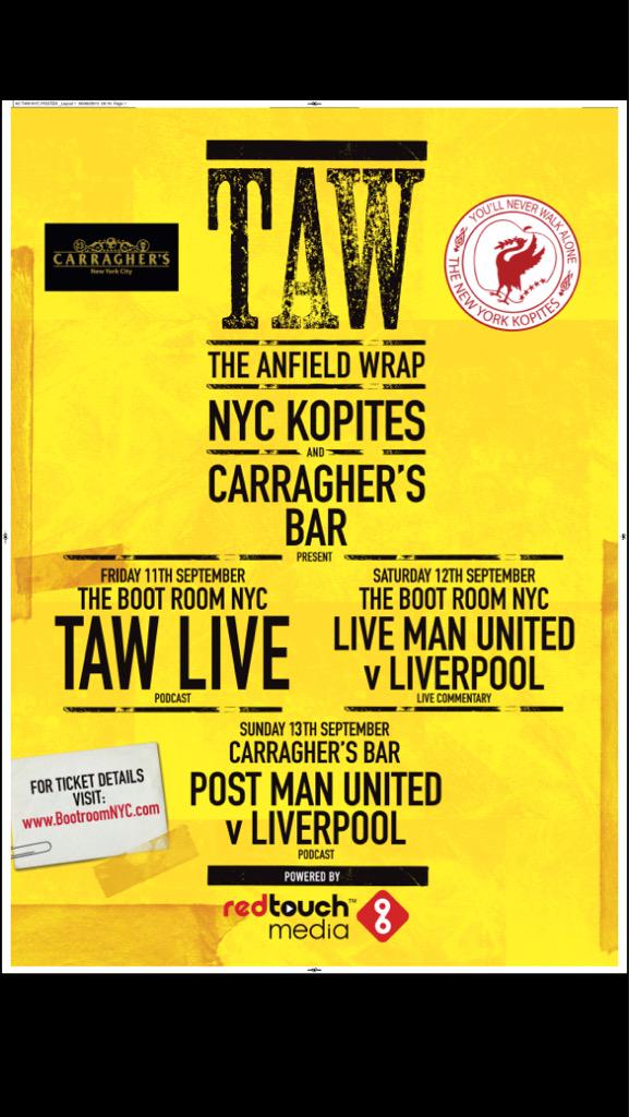 Carraghers New York (@carrasnyc) on Twitter photo <a href="/TheAnfieldWrap/">The Anfield Wrap</a> Live in #NYC
<a href="/TheIApub/">Irish American</a> & <a href="/CarrasNYC/">Carraghers New York</a>
Tickets:
bootroomnyc.com/event/the-anfi… <a href="/TheAnfieldWrap/">The Anfield Wrap</a> Live in #NYC
<a href="/TheIApub/">Irish American</a> & <a href="/CarrasNYC/">Carraghers New York</a>
Tickets:
bootroomnyc.com/event/the-anfi…