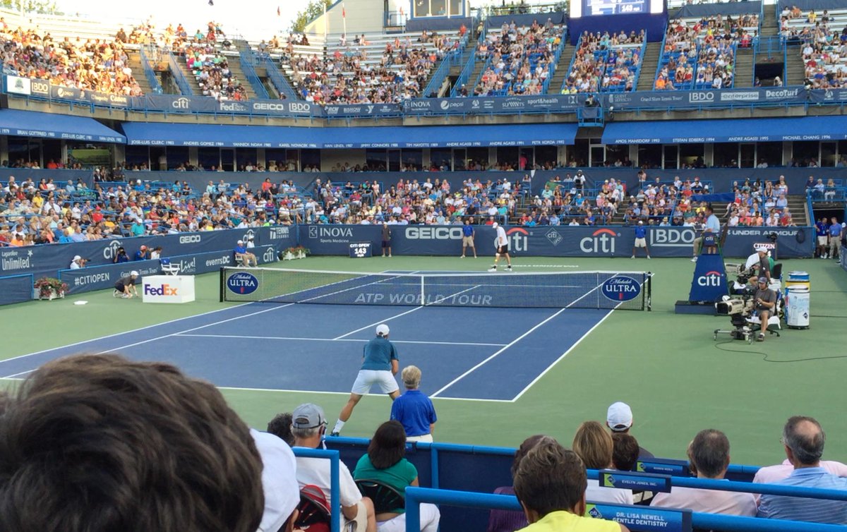 jgreaves's tweet photo. Family had an amazing night at @CitiOpen. The noise and impact of 143 mph serve from @JohnIsner is amazing! http://t.co/bdYb5oxin7