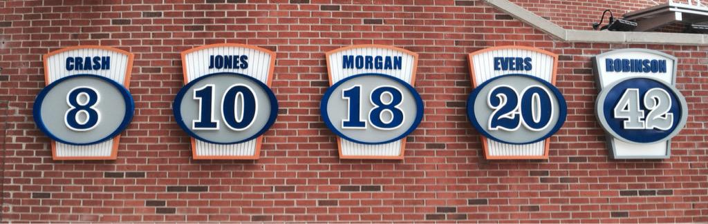 DurhamBulls's tweet photo. On this date in 2002, Hall of Famer Joe Morgan is on hand at the DBAP to have his #18 retired. #DBAP20 http://t.co/ME97URArhc