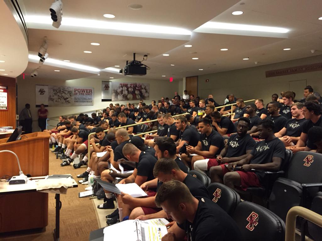 BCFootball's tweet photo. The #BCEagles are here. Players have reported which means the 2015 #BCFootball season is underway! #WeAreBC http://t.co/cnBhaOuh6W