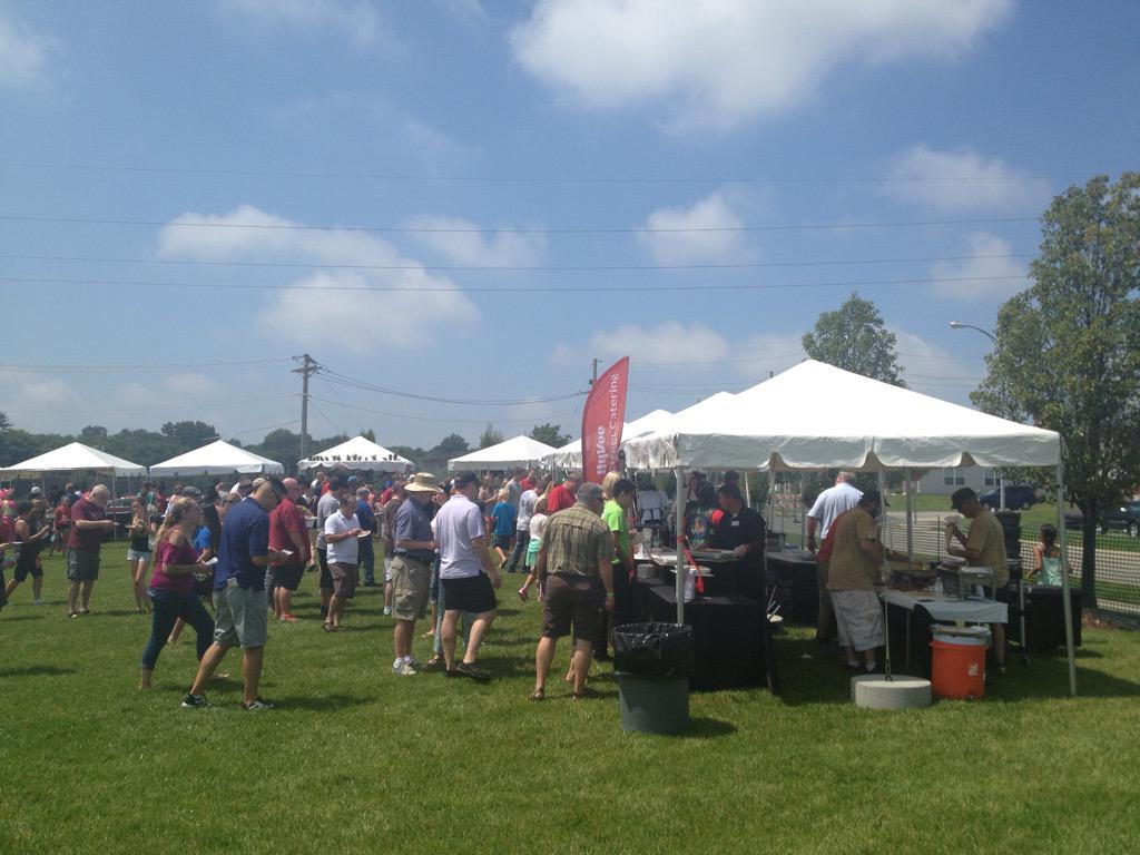BaconFestOmaha's tweet photo. So much bacon tasting happening right now at @OmahaKroc! #BFO2015 http://t.co/GCs4QSUsWV