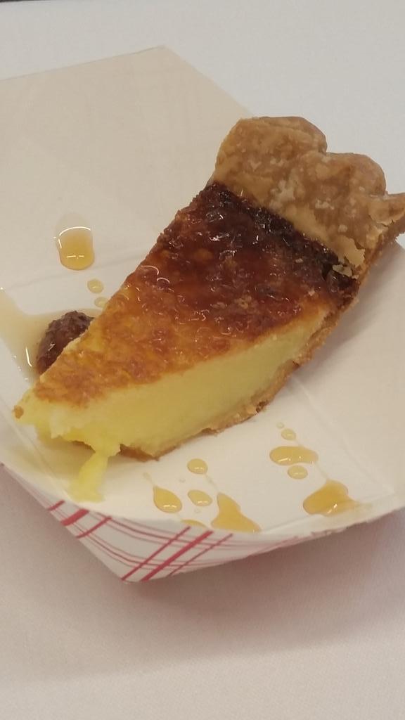 mikelsevere's tweet photo. Live from #bfo2015 from the @OmahaKrocCenter southern buttermilk pie with Bacon Jam. http://t.co/0s2EIigKKG