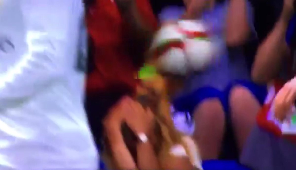BleacherReport's tweet photo. VIDEO: Kid checking his phone gets hit in the face on missed shot from Real Madrid’s Marcelo http://t.co/zH2w4mOYRH http://t.co/H68EiNwJ1l