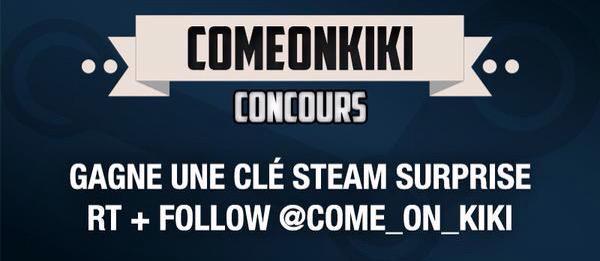Come_On_Kiki's tweet image. 🎁 #CONCOURS 🎁
⏩ Gagne un jeu PC Steam surprise ! ⏪
💥 RT + FOLLOW @Come_On_Kiki 💥
 👤Tirage au 100RT👤