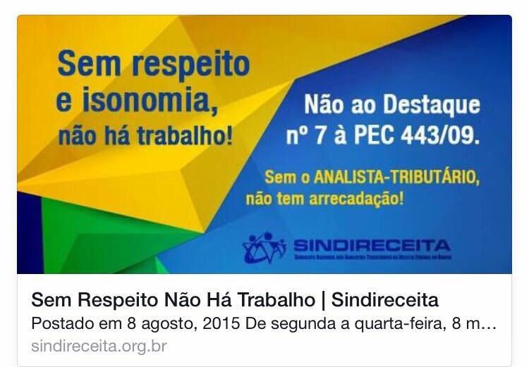 AssisMARISTELLA's tweet photo. @Celsorussomanno Sindireceita pede SIM à #PEC391 e NÃO ao Destaque n. 7 à #PEC443. http://t.co/g3tr3Tr65N
