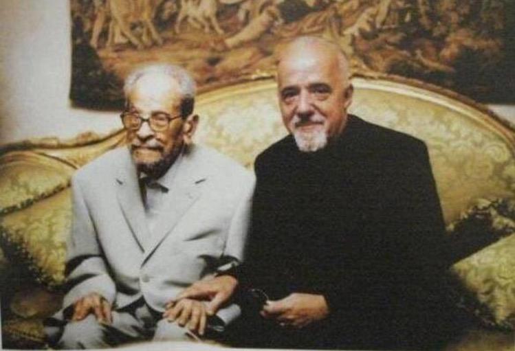 Abo3amoodd's tweet photo. Paulo Coelho and Naguib Mahfouz http://t.co/w0BD1t6gwg
