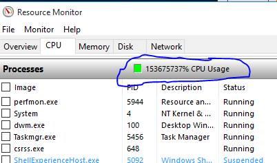 Michael_Moore's tweet photo. #windows10 task manager is showing 100% cpu utilization http://t.co/shV0KEPAht