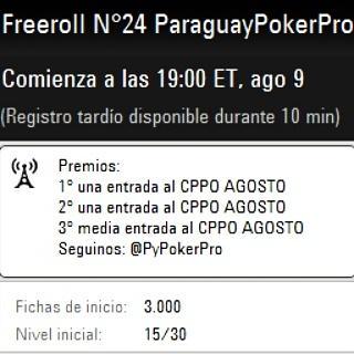 #Freeroll N° 24 de #PPP

Hoy domingo 09/08/15 a las 19:00

id del club: 1985719
ci: capitaldelpokersudamericano