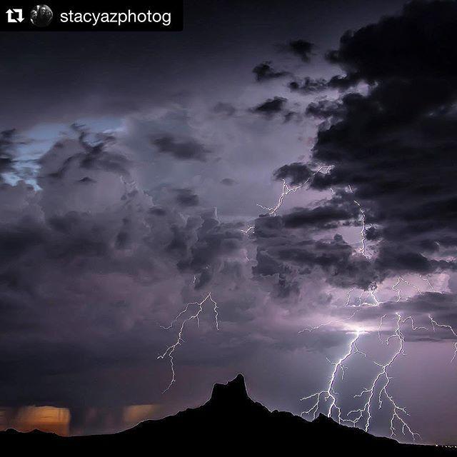 #Repost @stacyazphotog
・・・
So I think this is probably my favorite lightning shot I captured at Picacho Peak from F…