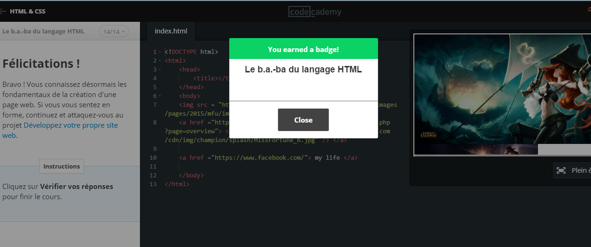 chamallowlove's tweet photo. Petit scarabée deviendra grand #ApprendsACoder #HTML @Codecademy http://t.co/wf34Sq3tYu