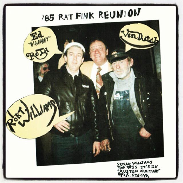VonDutchLLC's tweet photo. 1985 Rat Fink Reunion with the fathers of Kustom Kulture. #edroth #kennethhoward #robertwilliams #bigdaddyroth http://t.co/h8dhIulHSV
