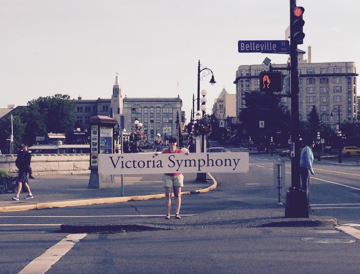 VicSymphony's tweet image. We brought a sign in case people don't know who we are. Think it's big enough? #splash2015
