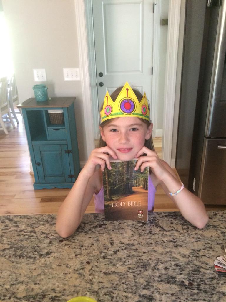 Addie picked up a Bible from @Summit_KS this morning. She's so excited she's being reading us verses ever since😄