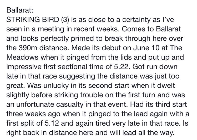 GreyhoundTipsAU's tweet image. AUGUST 3 TIPS!!
#greyhoundtipping