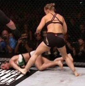 Baker_Acted's tweet image. @joerogan when she told @RondaRousey I&apos;ll show her defeat, I think she meant &quot;De Feet&quot;
 #TranslationIssues #FacePlant