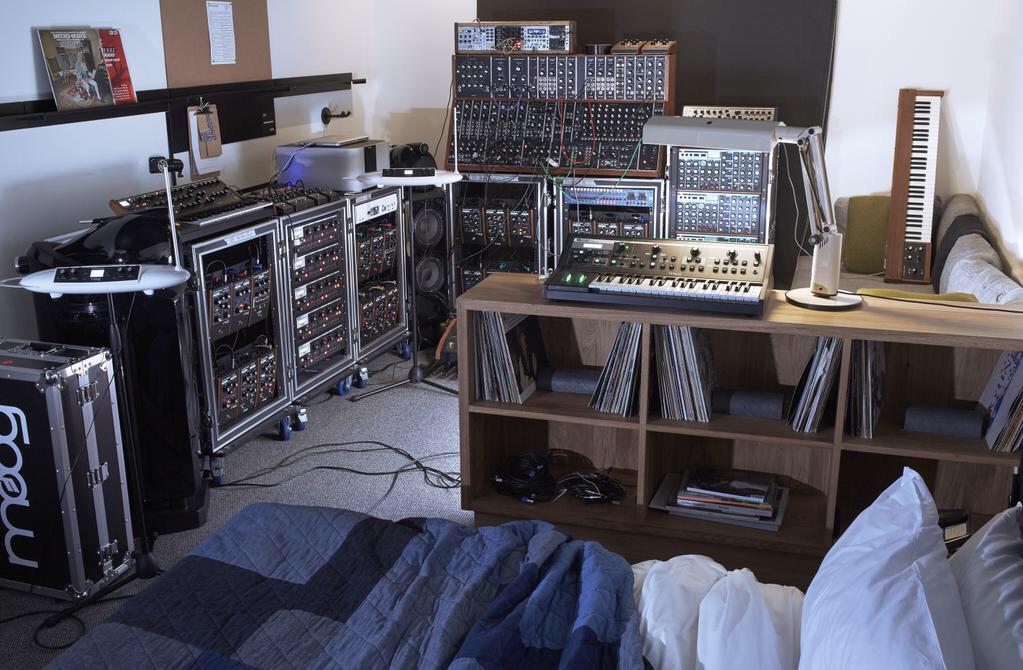 Moogfest's tweet photo. Imagine the after parties in this hotel room. @acehotel @DummyMag @MoogSoundLab @BowersWilkins http://t.co/0Zdx95KEHe http://t.co/uX2sxkMMCN