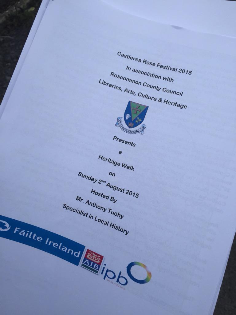 Having a great day at Rose Festival Heritage Walk kindly funded by <a href="/roscommoncoco/">Roscommon County Council</a> <a href="/IPB_Insurance/">IPB Insurance</a> &amp; <a href="/Failte_Ireland/">Fáilte Ireland</a>