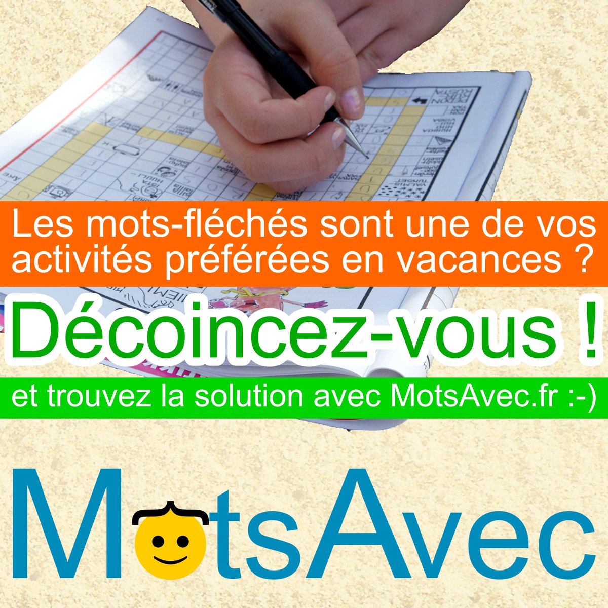 A la plage vous êtes plutôt mots-fléchés (RT) ou mots-croisés (FAV) ? motsavec.fr #décoincezvous #vacances