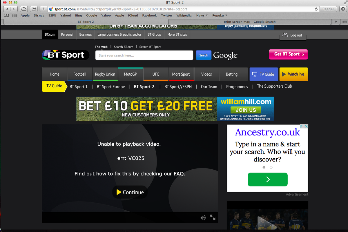 RacingPete's tweet photo. @btsport @BTCare Thanks for your highlights - here are mine from the last hour of trying to watch your service!!!! http://t.co/GfPvWyk7k0