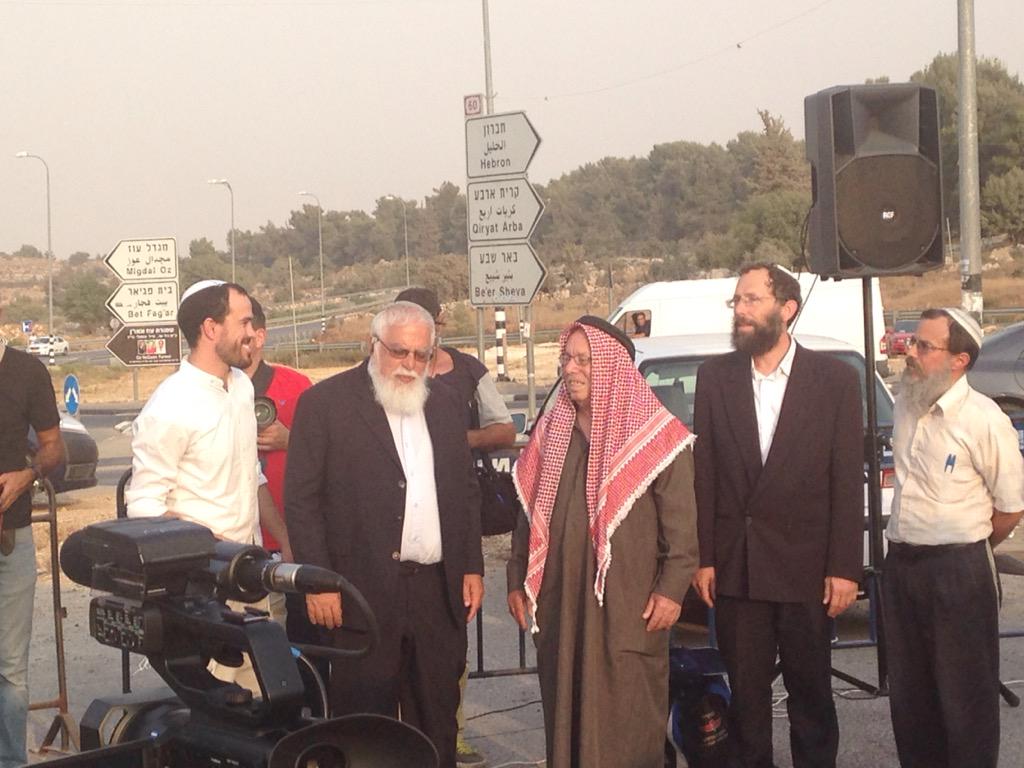 jeremysharon's tweet photo. Jewish and Arab prayer session right now in Gush Etzion settlement bloc, some 150 people in attendance http://t.co/hVPCHw7Om5