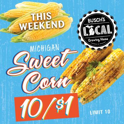 BuschsMarket's tweet image. #MichiganSweetCorn is an unbelievable price of 10/$1! ALL WEEKEND! #MiFood #LocalSupportingLocal