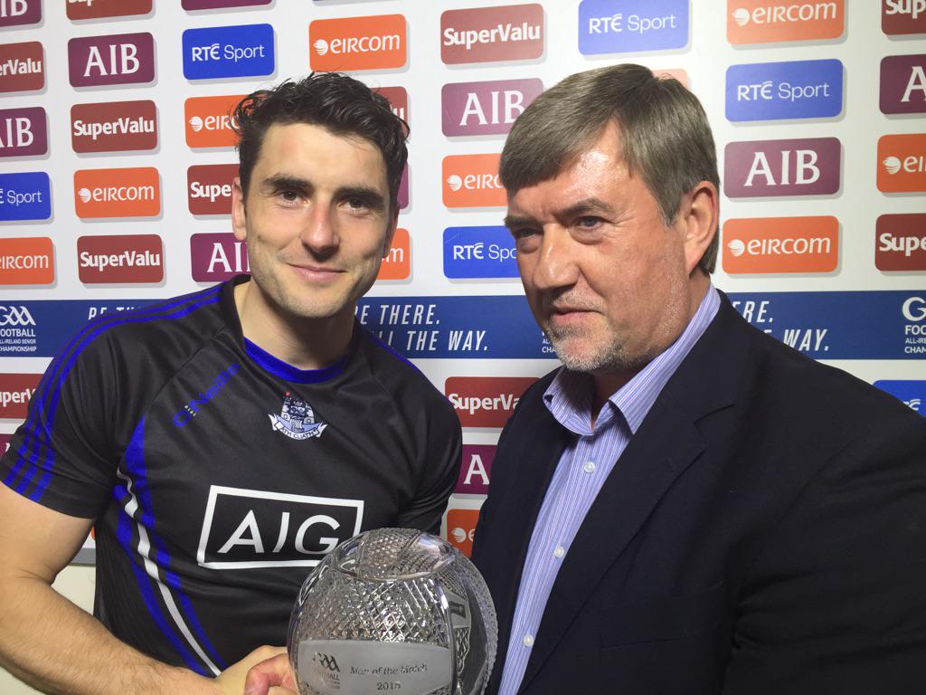 officialgaa's tweet photo. Congrats to Dublin's Bernard Brogan; the @AIB_GAA @rte Man of the Match from the #DUBvFER All-Ireland Q-Final! #GAA http://t.co/KXodgRkmB4