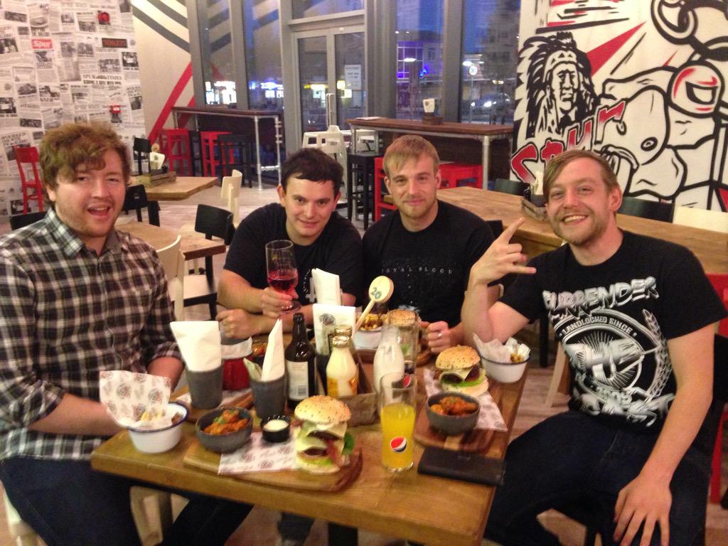 We celebrated a fun couple of months with a meal! We start recording our EP this month!!