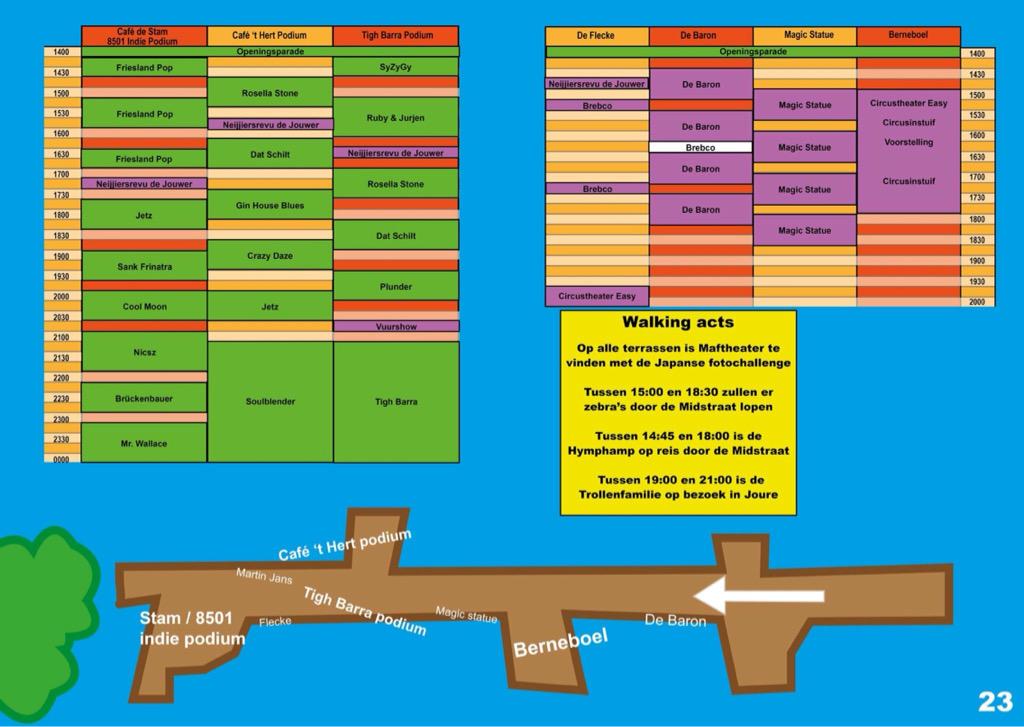 Komende vrijdag! #opesjouwer timetable, JETZ van 17.30 - 18.30 bij de Stam. Van 20.00 - 20.45 bij 't Hert