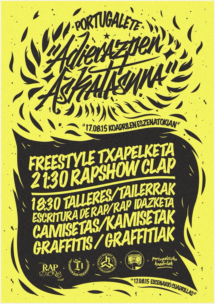 EuskalHHH's tweet photo. FREESTYLE TXAPELKETA ETA TAILER EZBERDINAK PORTUGALETEKO ROKE DEUNAN #AdierazpenAskatasuna Abuztuak17 @portukoadrilak http://t.co/maeoVyEf1i