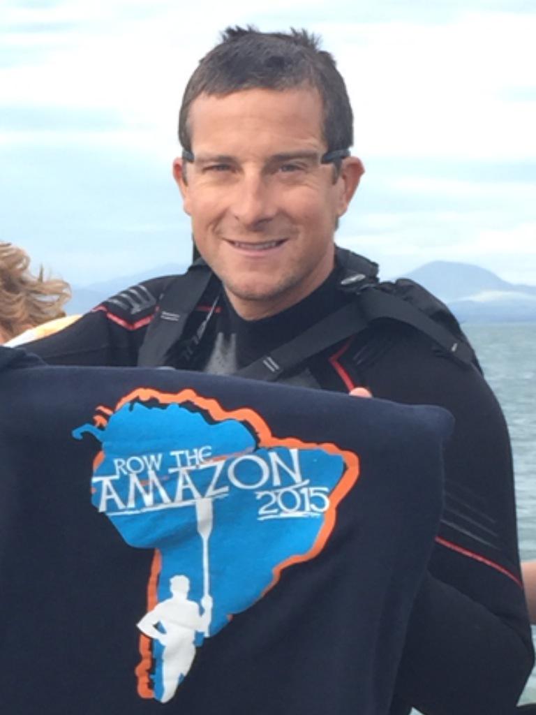 FurnivalSimon's tweet photo. @BearGrylls holding up the @AmazonRow2015 hoodie. Visit the website, http://t.co/lHJlRjhIAp. Thanks bear. http://t.co/7yYeRx1BTt
