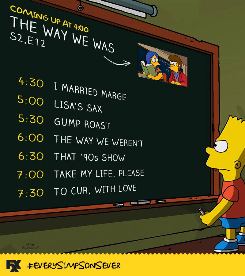 Take a look back at the past! It's a flashback-themed #Simpsons block on the <a href="/FXXNetwork/">FXX</a>. #EverySimpsonsEver