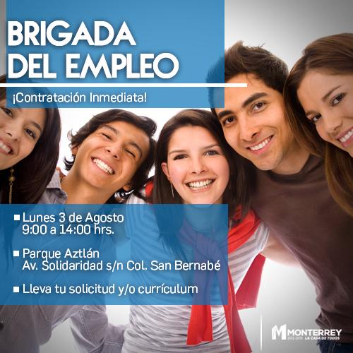Este lunes 3 de agosto #BrigadaDelEmpleo organiza <a href="/SDEMty/">Desarrollo Economico</a> en el #ParqueAztlán a partir de las 9:00 hrs. #Empleo