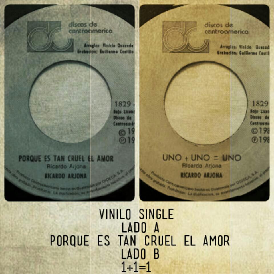 ERAMcanciones's tweet photo. #ViniloSingle @Ricardo_Arjona
#PorqueEsTanCruelElAmor &amp;
#1+1=1 http://t.co/r6ygb7UHHm